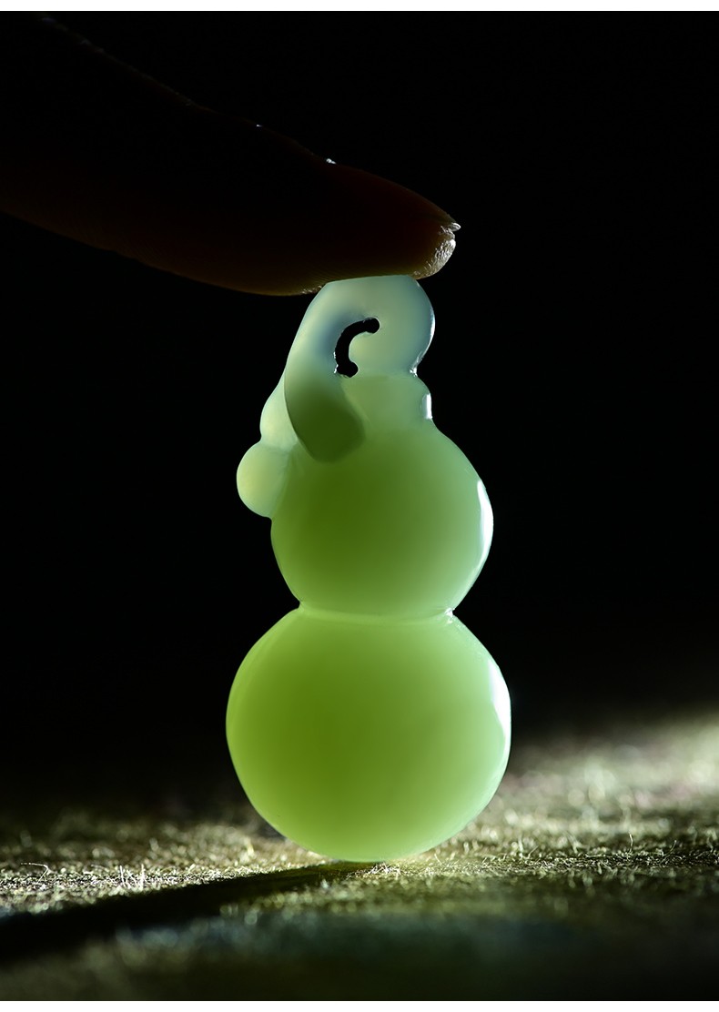 玉等我和田玉青玉葫芦吊坠玉石男款福禄双全挂件女士玉佩玉坠