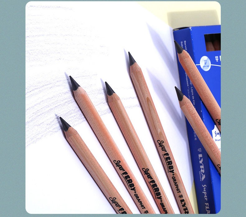 lyra德国进口初学者粗长杆b铅笔幼儿园儿童小学生三角原木长杆改善握