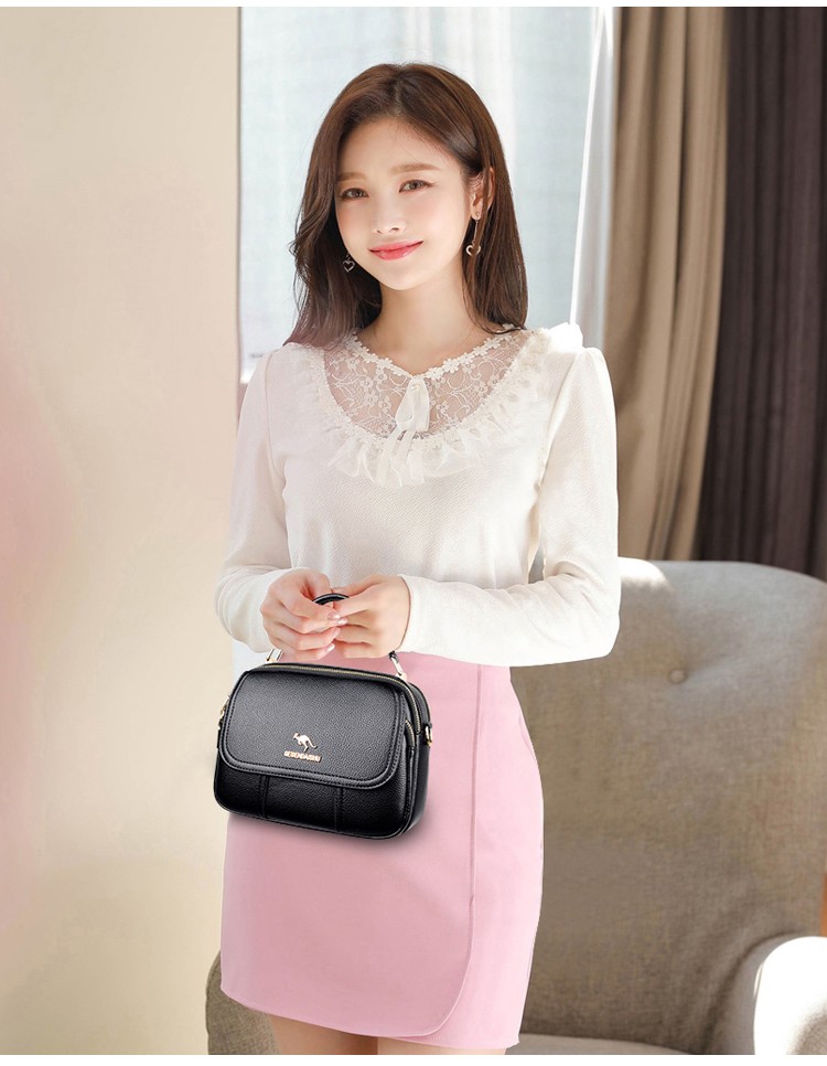 丝音 新款斜挎包休闲真皮大容量时尚横款简约单肩包