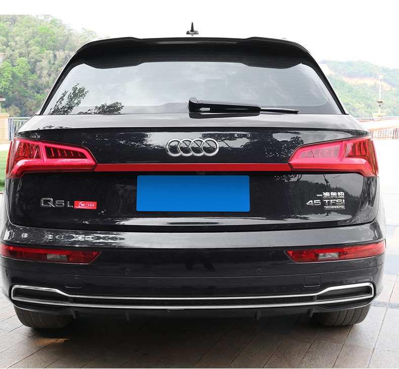 车炫仕奥迪q5l后备箱装饰条红色尾箱门亮条尾灯饰条车身外观不锈钢