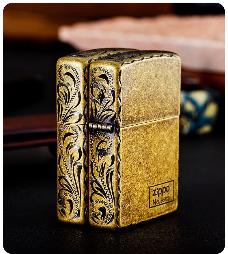 zippo打火机美国原装之宝限量收藏煤油防风雕刻打火机古银凿边侧面