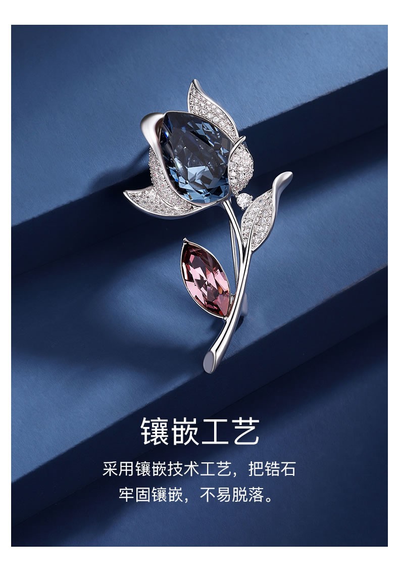 法卡曼facaman品牌花朵胸针女气质简约优雅西装别针开衫胸花大衣领针