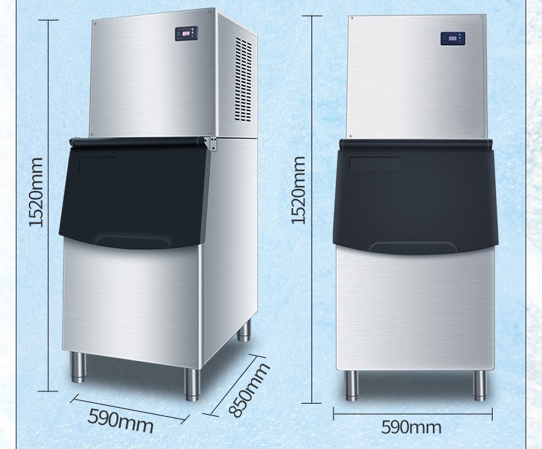 乐创lecon雪花制冰机商用大小型80600kg颗粒碎冰机全自动酒店生鲜火锅