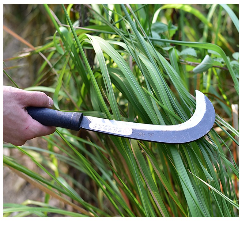兰诗(lautee)fw-1013 除草工具镰刀割草刀长柄大镰刀农用砍柴刀 木柄