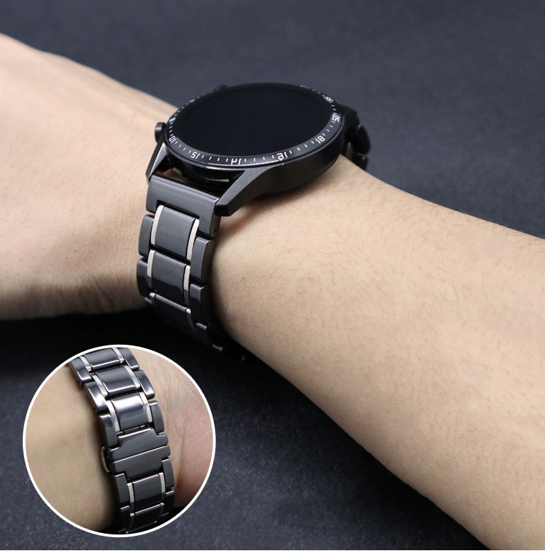 适用华为gt2手表陶瓷表带watchgt2pro保时捷gt2e腕带gs荣耀magic配件