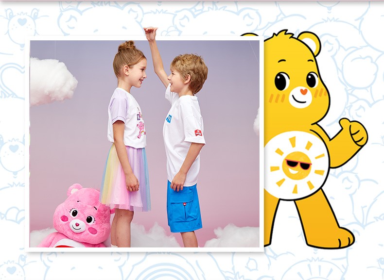 kappa卡帕童装2021新款夏季女童carebears优质棉凉爽透气儿童短裙k0b
