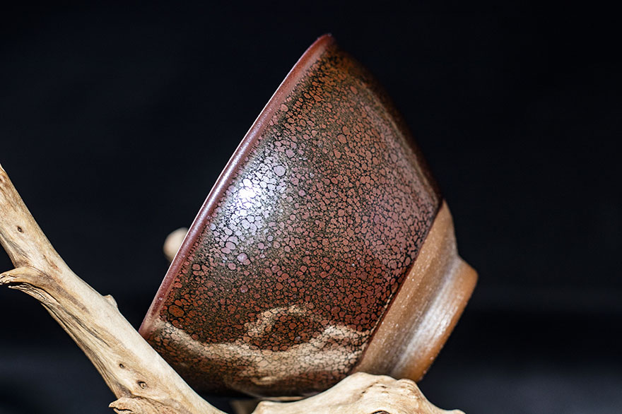 【金花油滴束口盏】刘学明 建阳建盏主人杯 口径9.5 l65-126