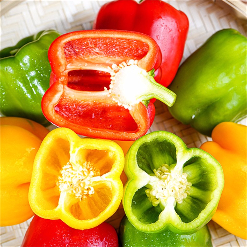 山东寿光新鲜灯笼彩椒圆辣椒五彩红黄水果甜椒太空椒即食蔬菜
 6斤