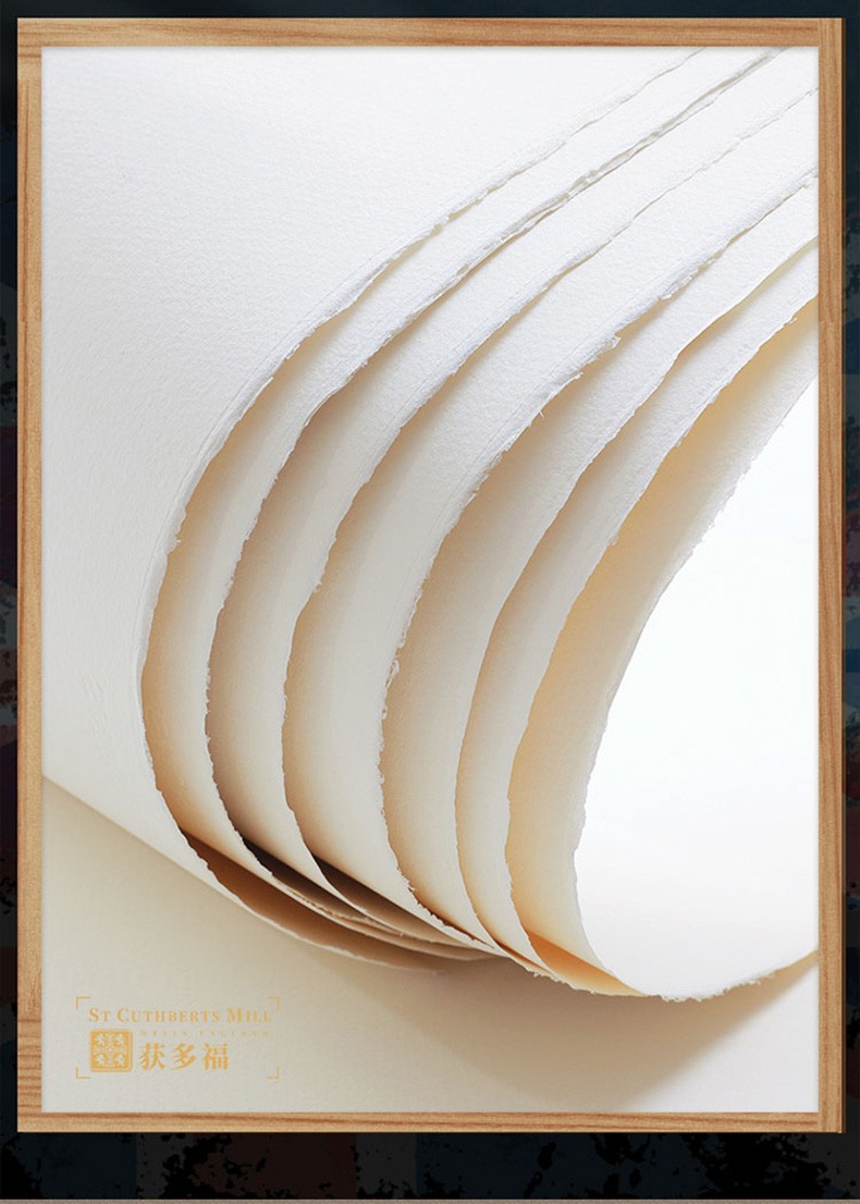 仓梵英国获多福全开水彩纸 300g卷装全开水彩纸10米粗纹中粗纹细纹