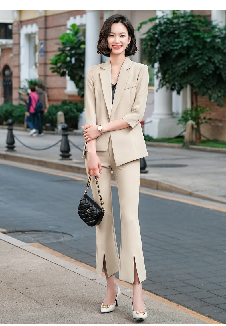 古缇琪小西装外套女春新款中袖时尚网红西服职业套装女士气质正装工作