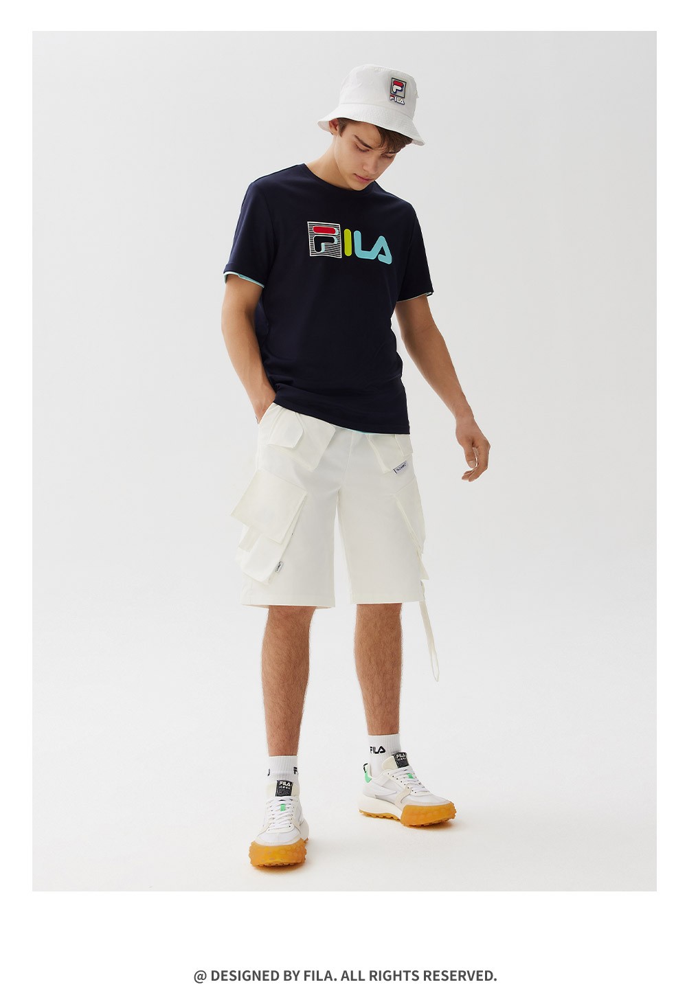 fila斐乐男装white line官方男士短袖t恤2021年夏季休闲运动上衣 标准