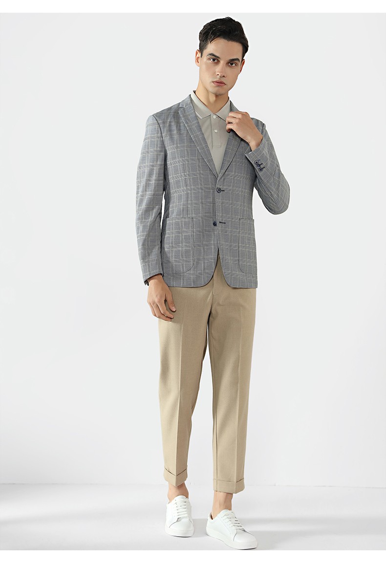 商场同款danielhechter丹尼爱特男士100棉羊毛格纹商务西服46