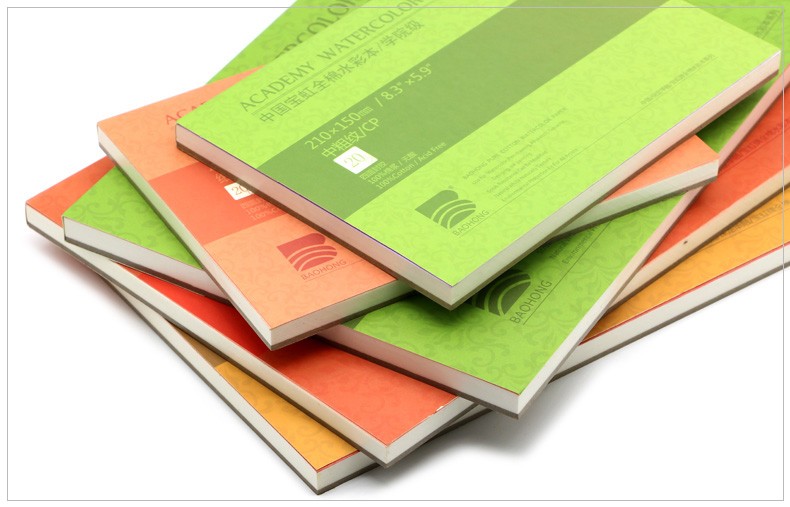 仓梵保定宝虹水彩本 新款异形长方形水彩本 300g四面封胶水彩本 学院