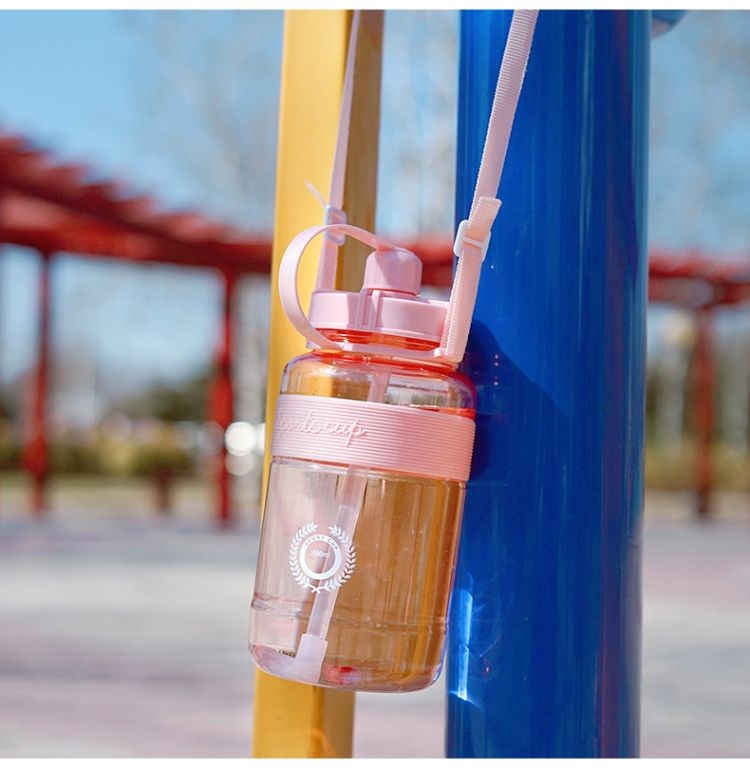 鲸辉超大容量太空杯成人吸管杯男女士简约便携运动水壶夏天户外健身