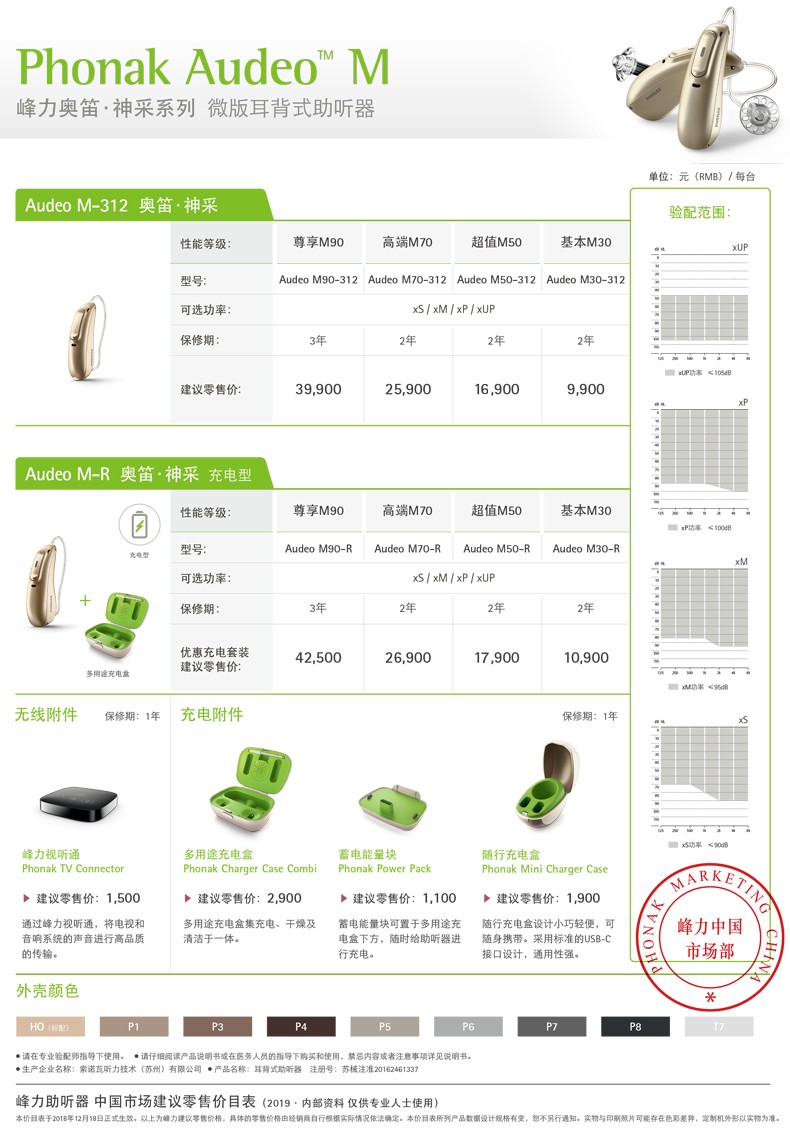 峰力助听器美人鱼威天童sky奥迪神采天朗m90p70儿童大功率耳背式naida