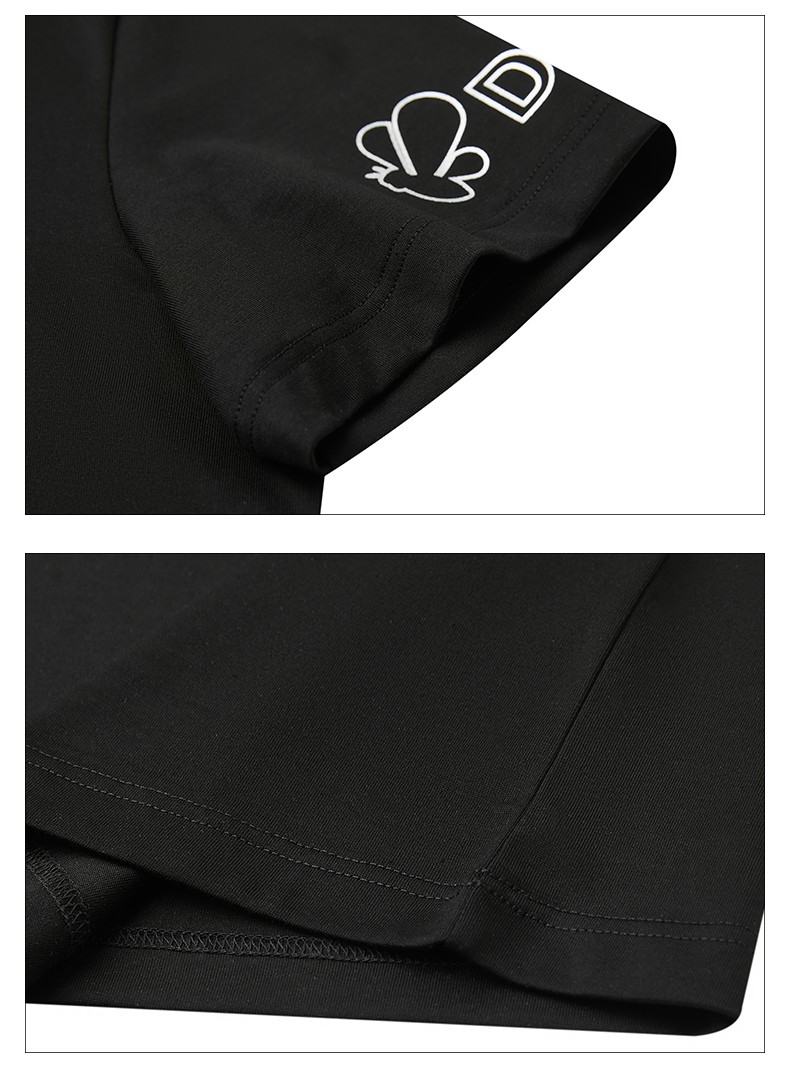 dosermo丹西摩奢侈品男装春夏款烫钻蝴蝶印花男士青年短袖t恤纯棉上衣