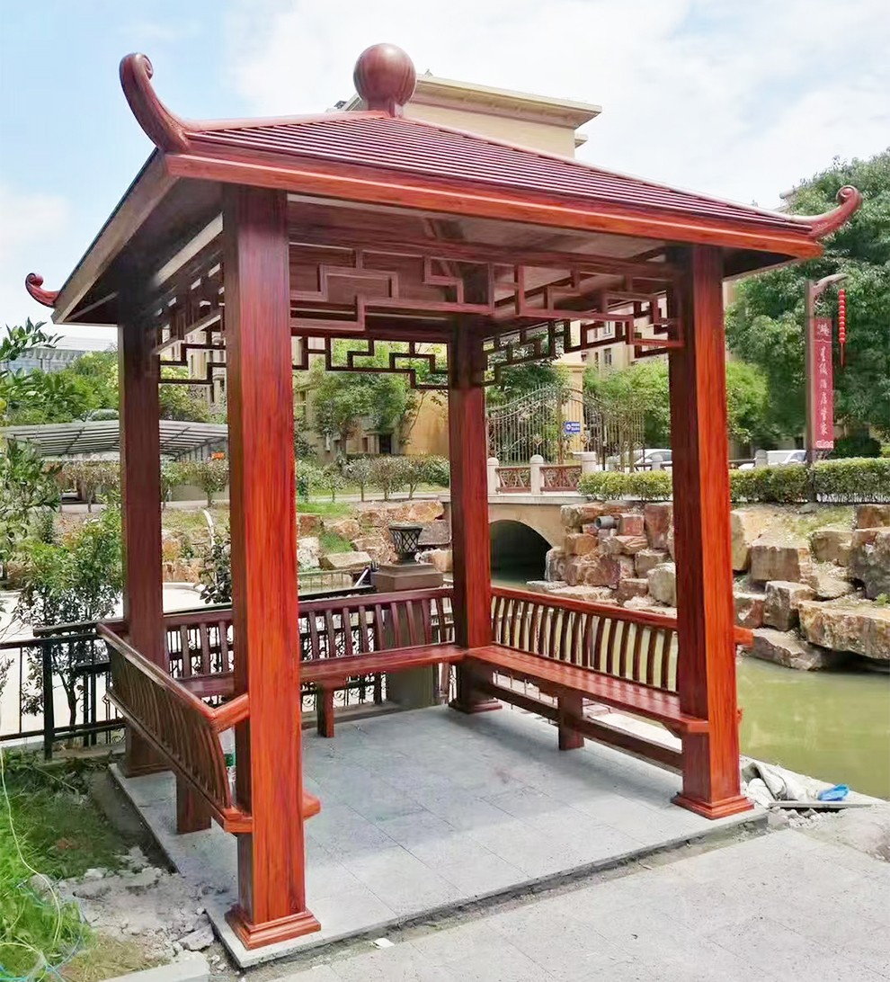 安其乐铝合金凉亭庭院户外遮阳棚仿古花园亭子室外家用别墅四角六角