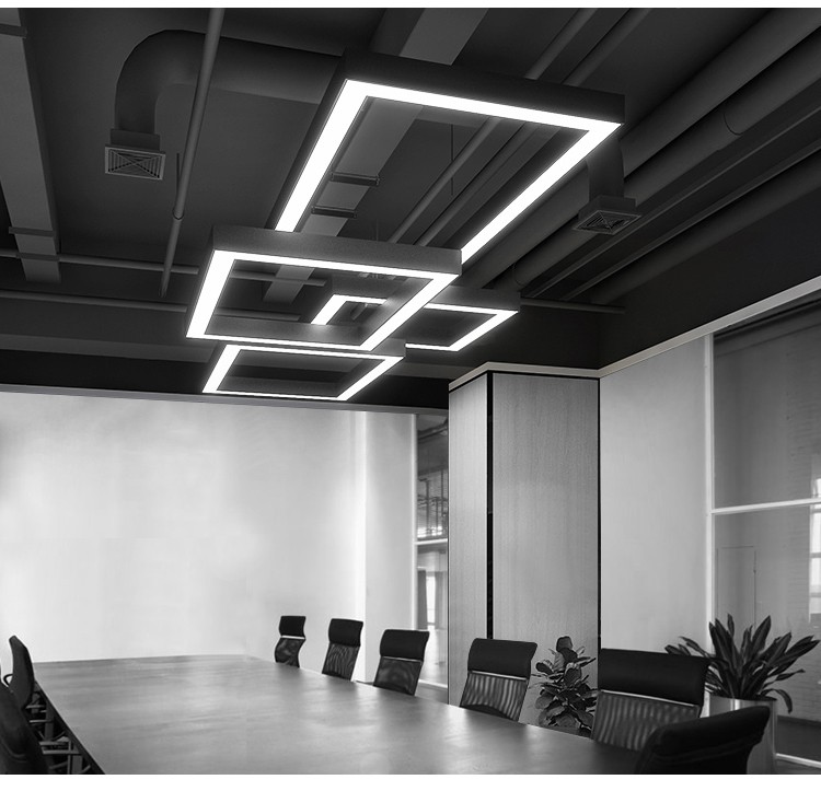 真有材led办公室吊灯无缝拼接长条灯会议室前台长方形创意造型办公