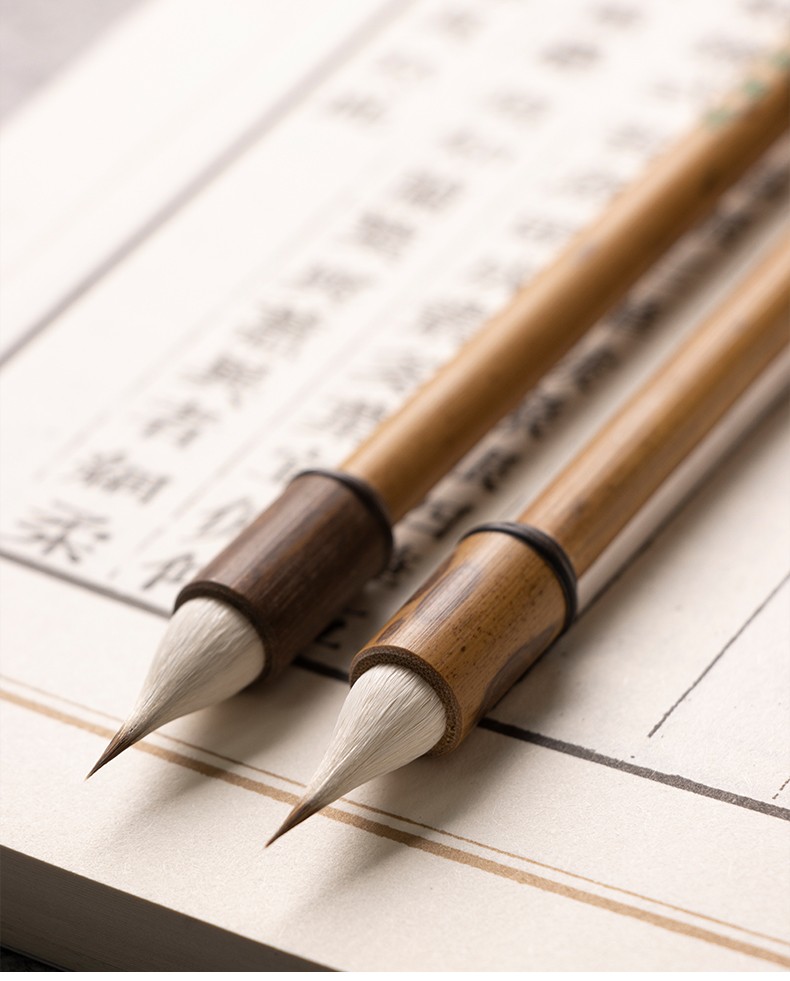 善琏湖笔古法鸡距笔毛笔文房四宝兼毫毛笔短锋蒜头笔小楷抄经笔兼毫
