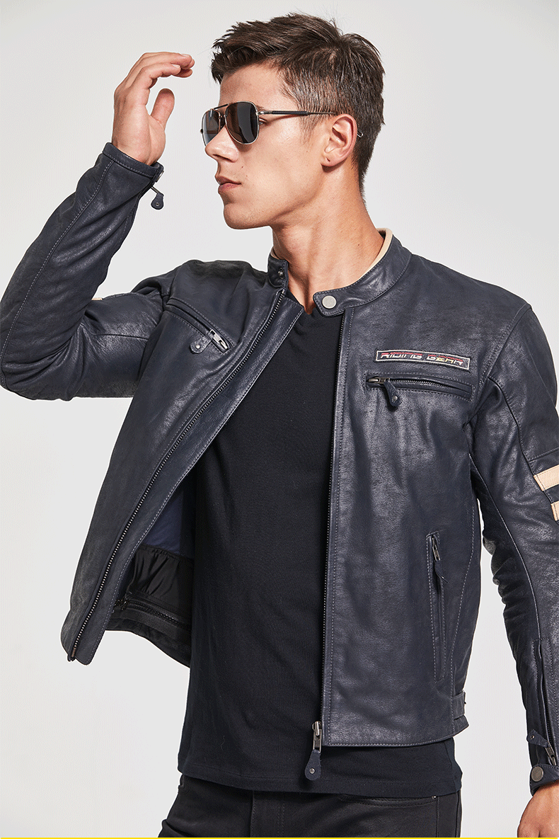 sbk皮衣摩托车机车骑行服骑士装备赛车服男女四季防摔衣服复古皮衣