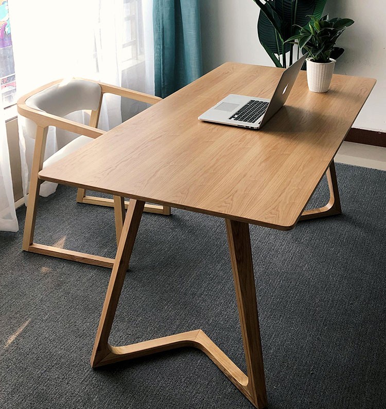 头客家具北欧风实木书桌极简家用写字台原木色日式书桌办公桌简约现代