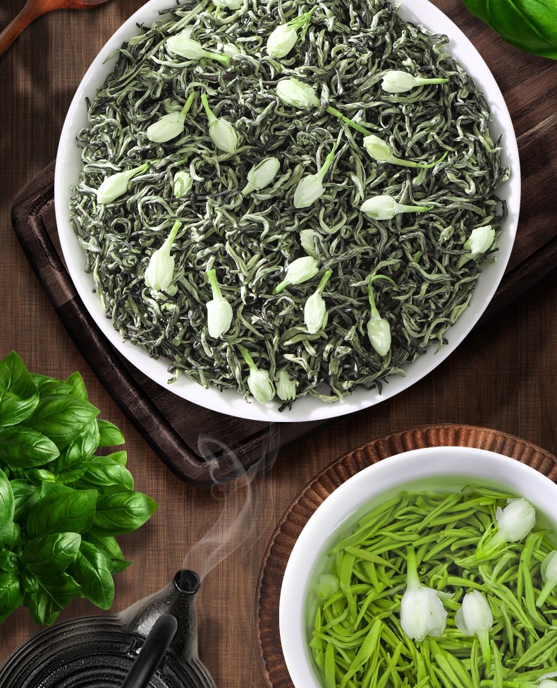 福茗源川派茉莉飘雪花茶茉莉花茶2021新茶茶叶浓香型花草茶四川毛峰