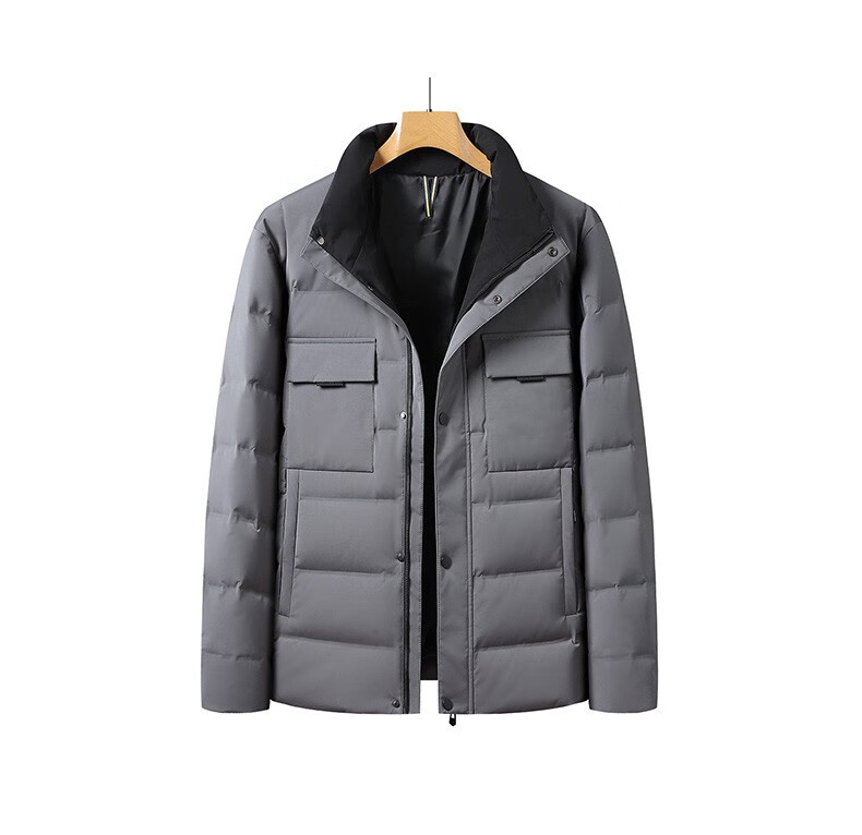 斯得雅(stava)男装保暖外套休闲男士羽绒服纯色翻领多口袋冬季新款