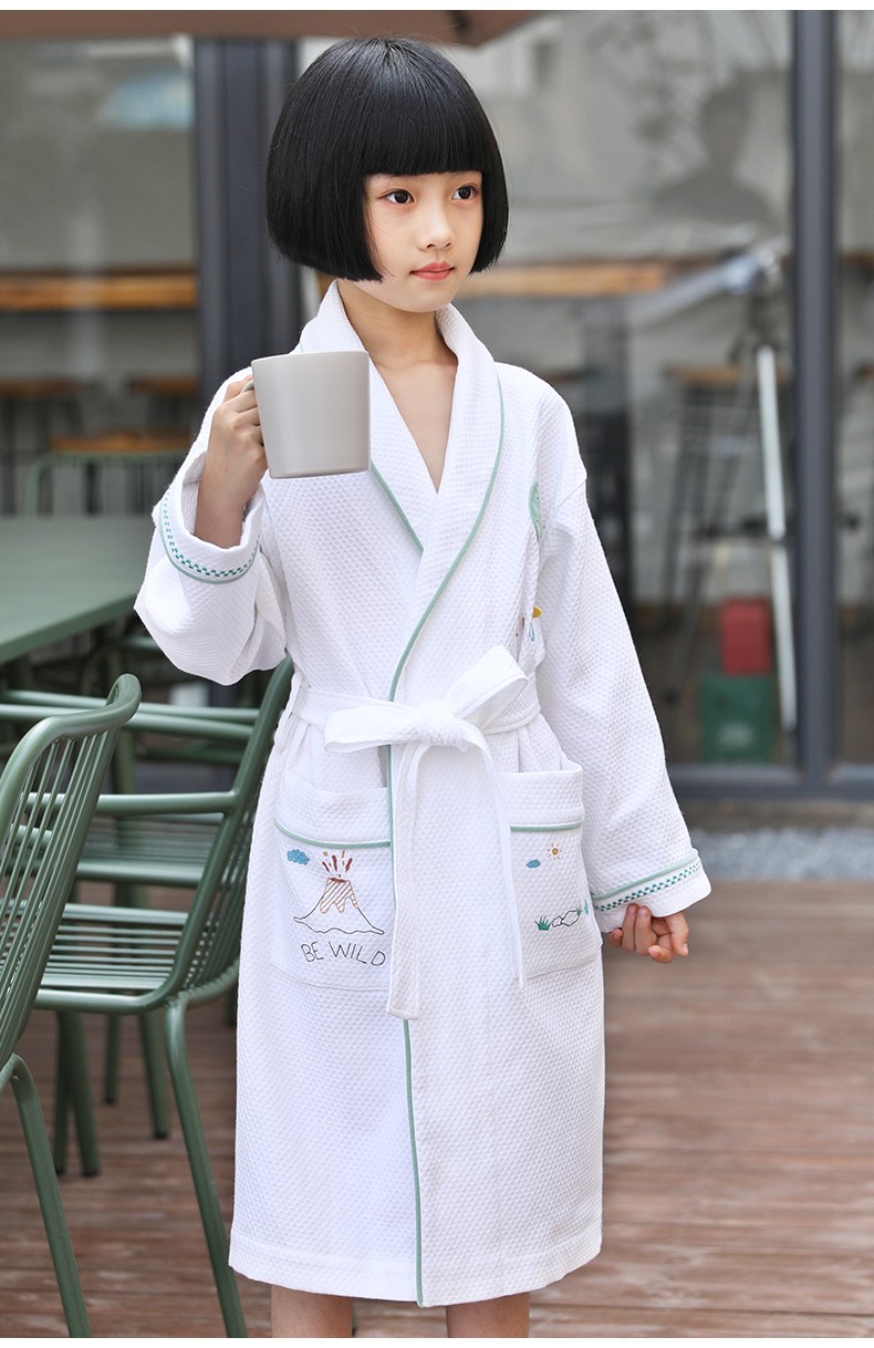 情侣男浴袍套装华夫格吸水速干浴巾亲子装儿童浴袍一家三口居家酒店