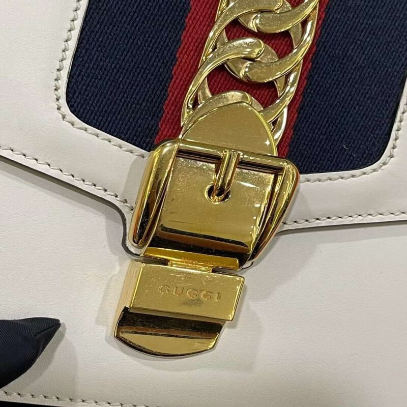 「二手95新」 gucci 女包女士包包奢侈品 经典款 白色 塞尔维亚 单肩