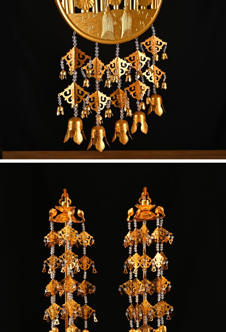 花挂式璎珞佛前花瓶摆件彩绘仿真荷花铝金花供佛花供佛灯饰居家摆件