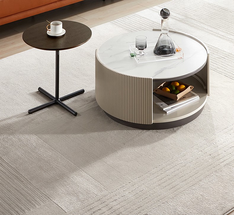 【新品】顾家家居 茶几角几组合 现代简约时尚岩板客厅茶桌茶几桌子pt