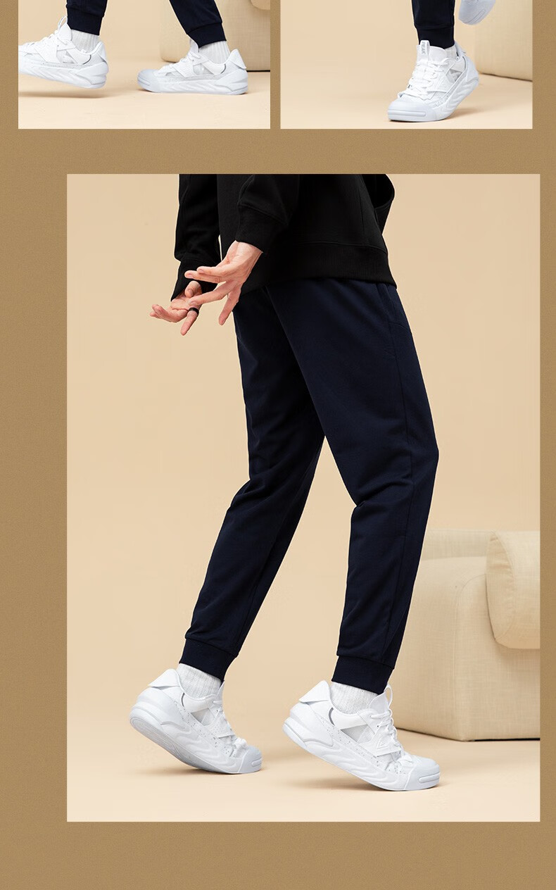 匹克(peak) 匹克加绒运动裤男秋冬季针织长裤跑步运动收脚裤弹力休闲