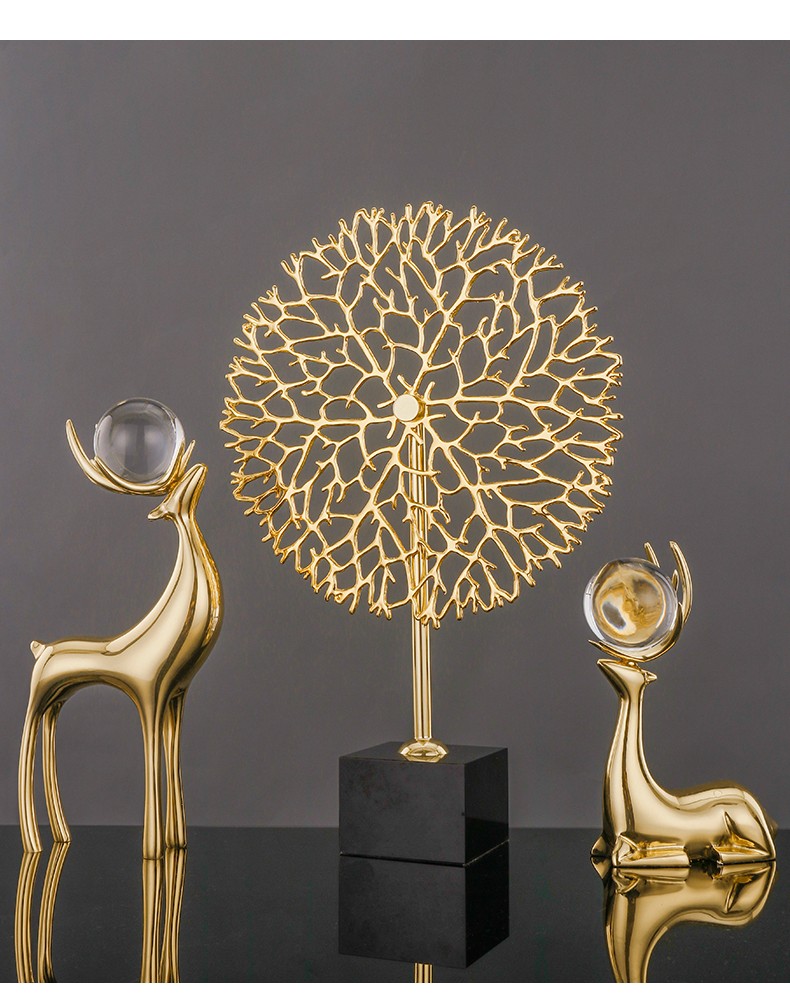 枫岚情乔迁新居礼品纯铜鹿摆件工艺品现代电视柜玄关客厅装饰品结婚