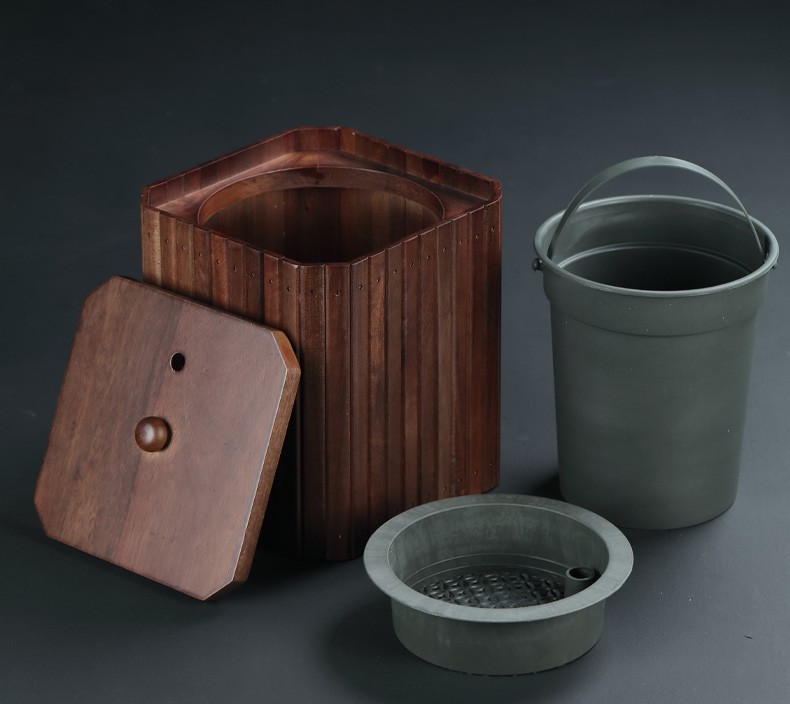 自像堂 花梨实木茶具茶桶 茶道配件方形茶水桶垃圾桶茶渣桶茶盘排水茶