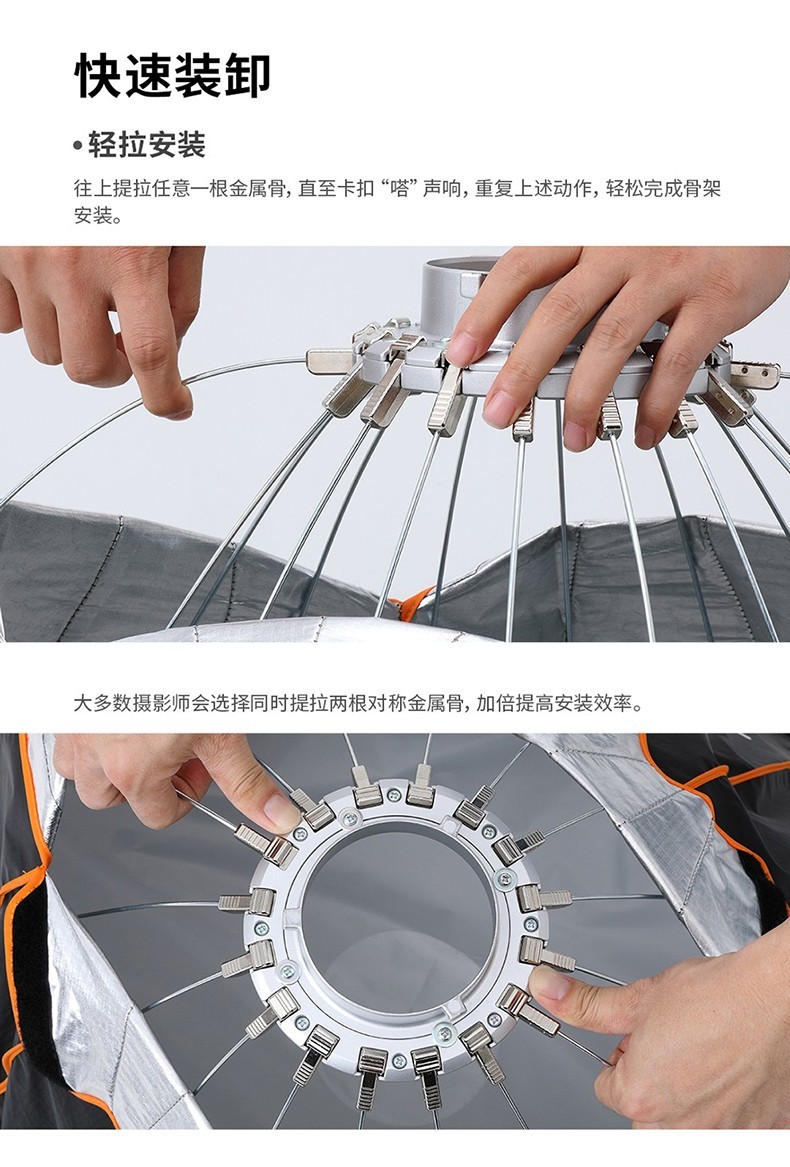 神牛快装深口柔光箱7090120cm网格柔光罩保荣口保富图摄影闪光灯便携