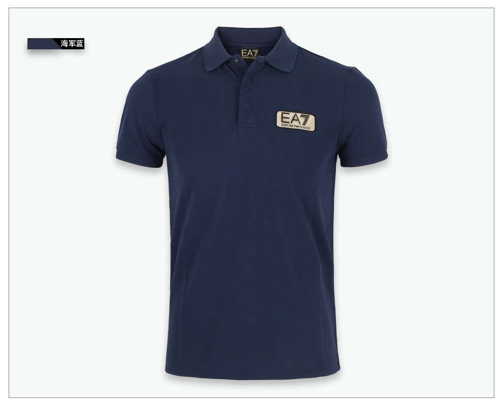 阿玛尼armaniea7男装徽标胸标短袖polo衫t恤3lpf09pj5az黑色xl
