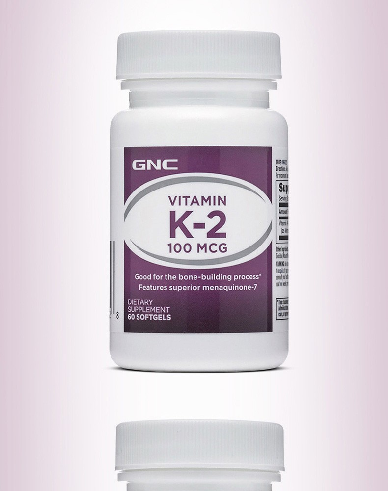 健安喜gnc维生素k2软胶囊vk成人中老年人增加骨密度止血凝血补充维他