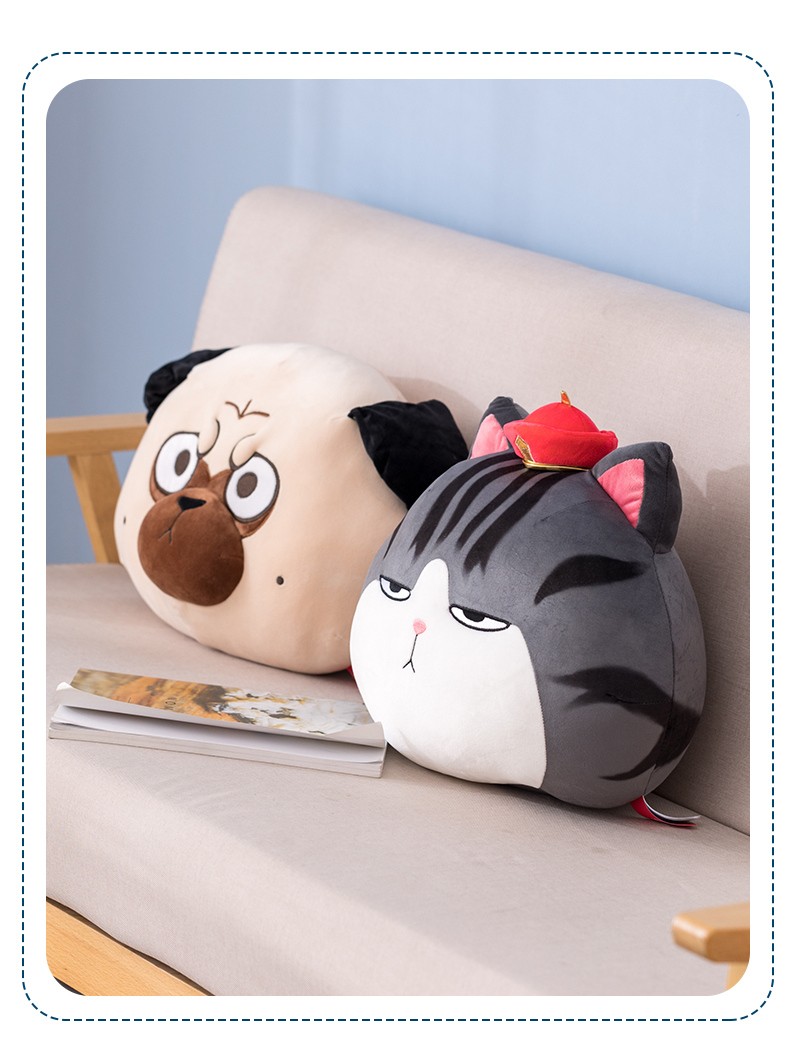 吾皇万睡公仔坐垫毛绒玩具巴扎黑抱枕坐垫床上办公室坐垫生日礼物
