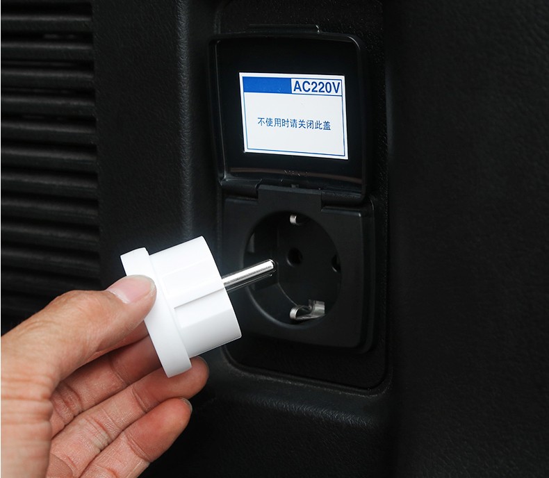 插头转换器霸道兰德酷路泽后备箱改装12v转220v专用车载插座白色铜芯