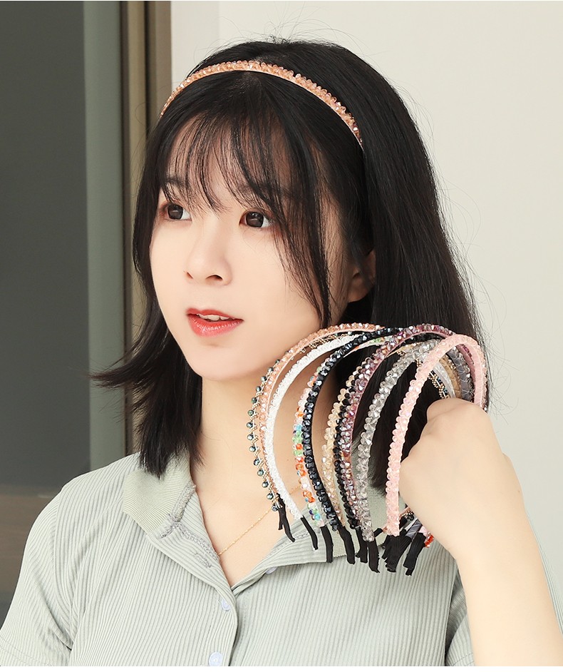佩川韩版发卡发箍女简约百搭宽边水晶头箍韩国细款气质甜美发饰头饰