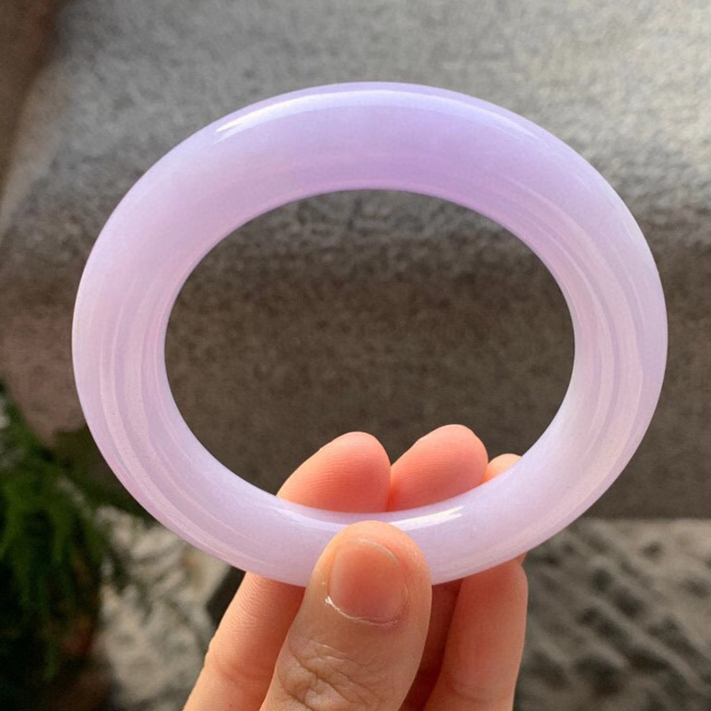 5宽11厚11冰艳紫圆条 女士玉镯玉石玉器翡翠玉手镯