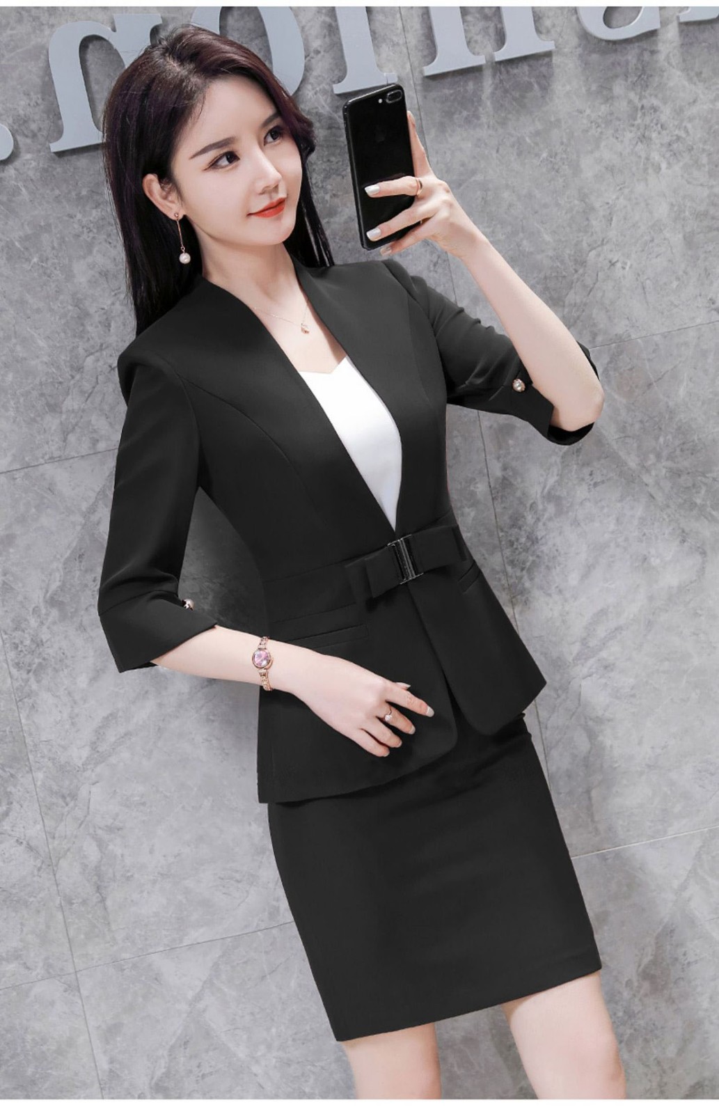 慕淘高端职业套装女商务正装西服套裙夏季时尚气质西装工作服前台工装