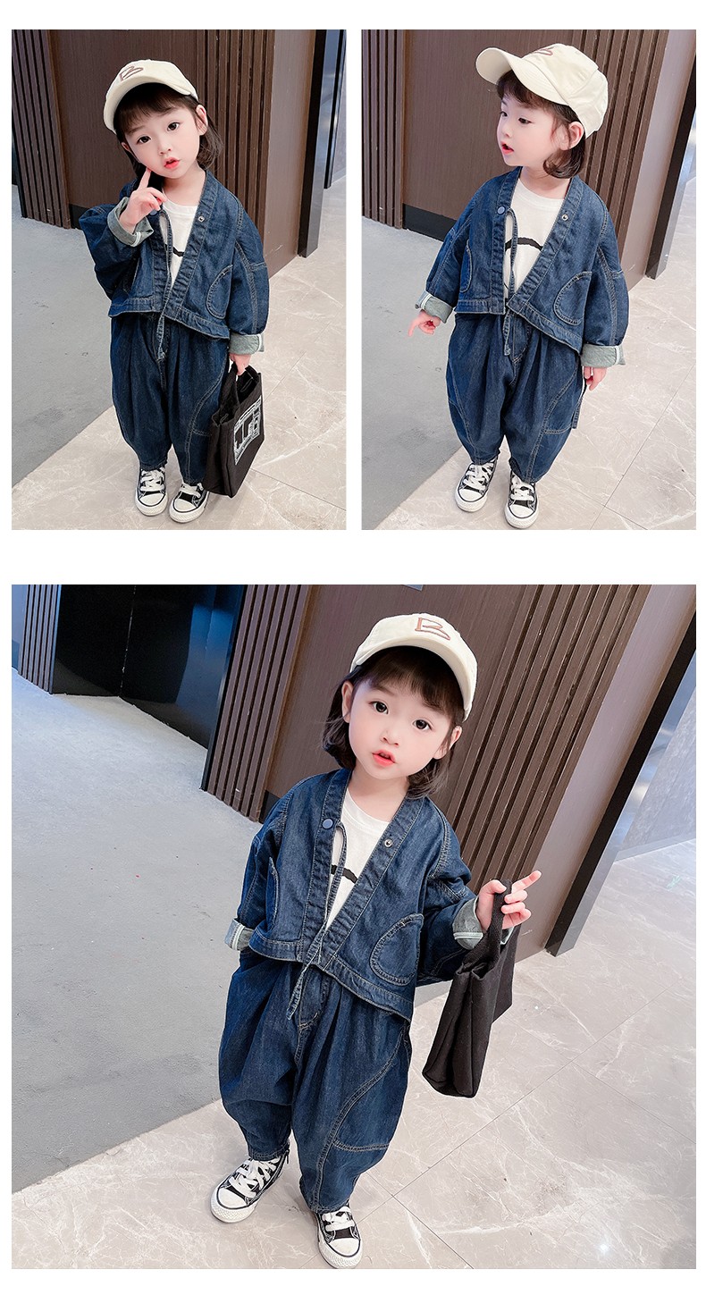 水花童 女宝宝冬装加厚套装洋气3岁4女童秋季可爱儿童装俩件套2小童1