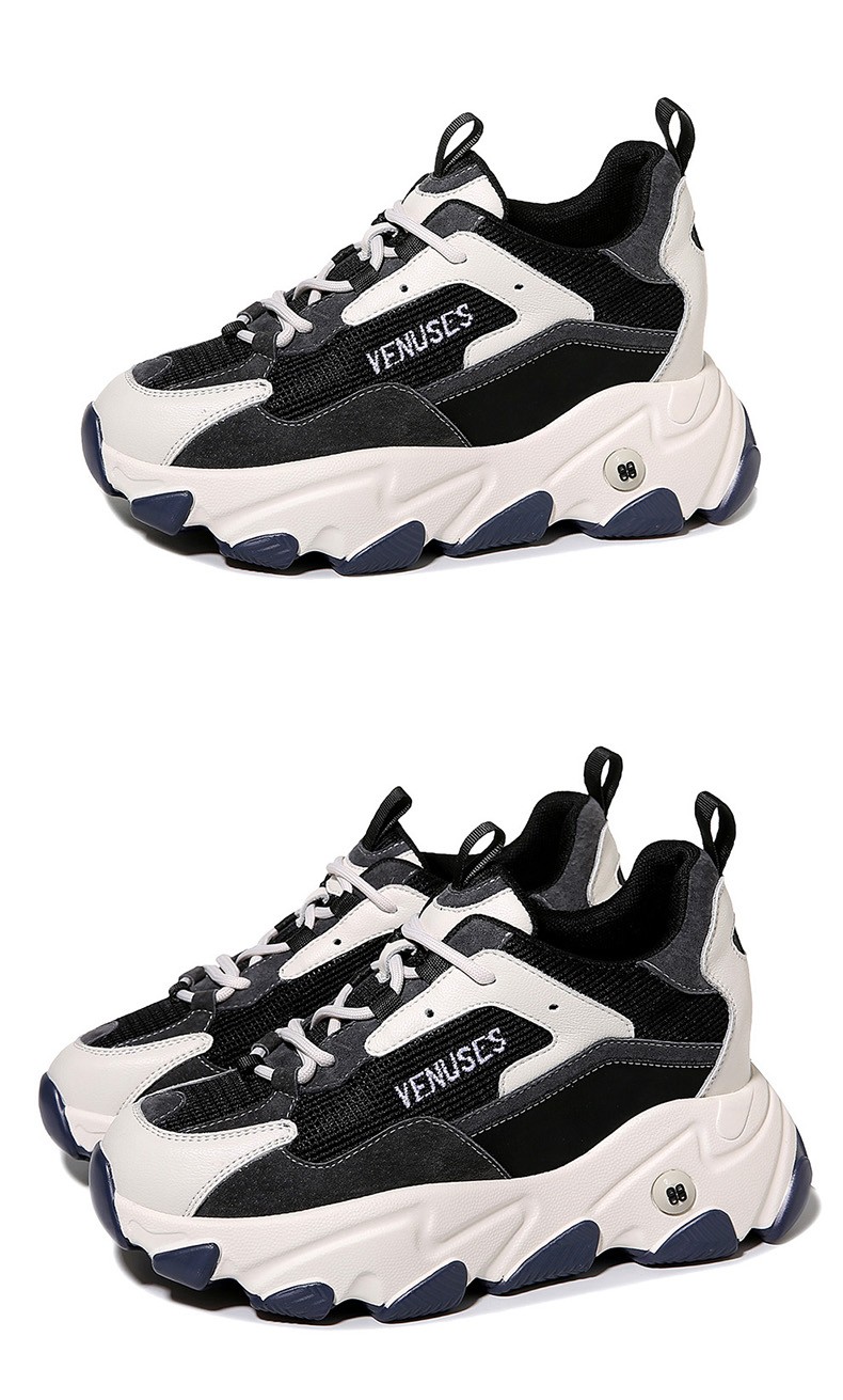 花花公子 老爹鞋女鞋子2021年新款春季跑步运动鞋百搭内增高运动ins潮