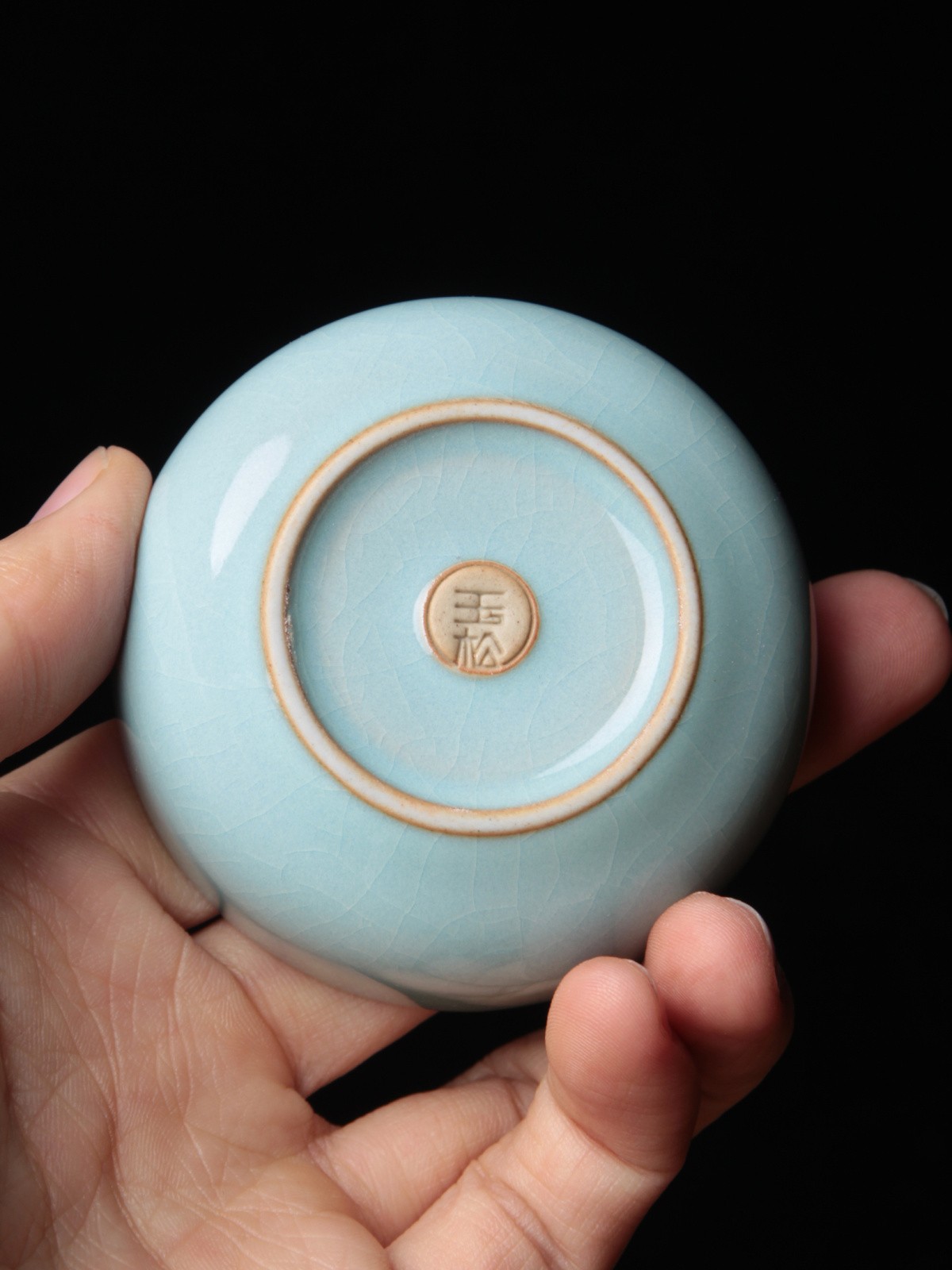 简匠 汝州原矿玉松茶具套装5高端汝窑茶具套装礼盒 天青色