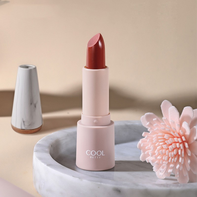 抖音快手直播俏美人奶油口红滋润不沾杯奶茶色牛血色不脱色网红05西柚