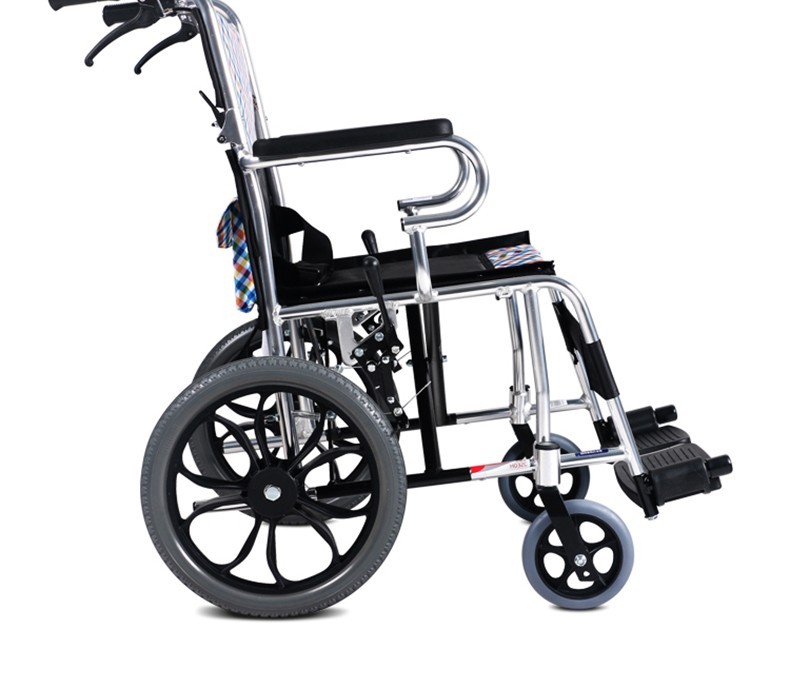 铝合金手动轮椅车轻便携式折叠残疾人免充气手推老年人旅行代步车无