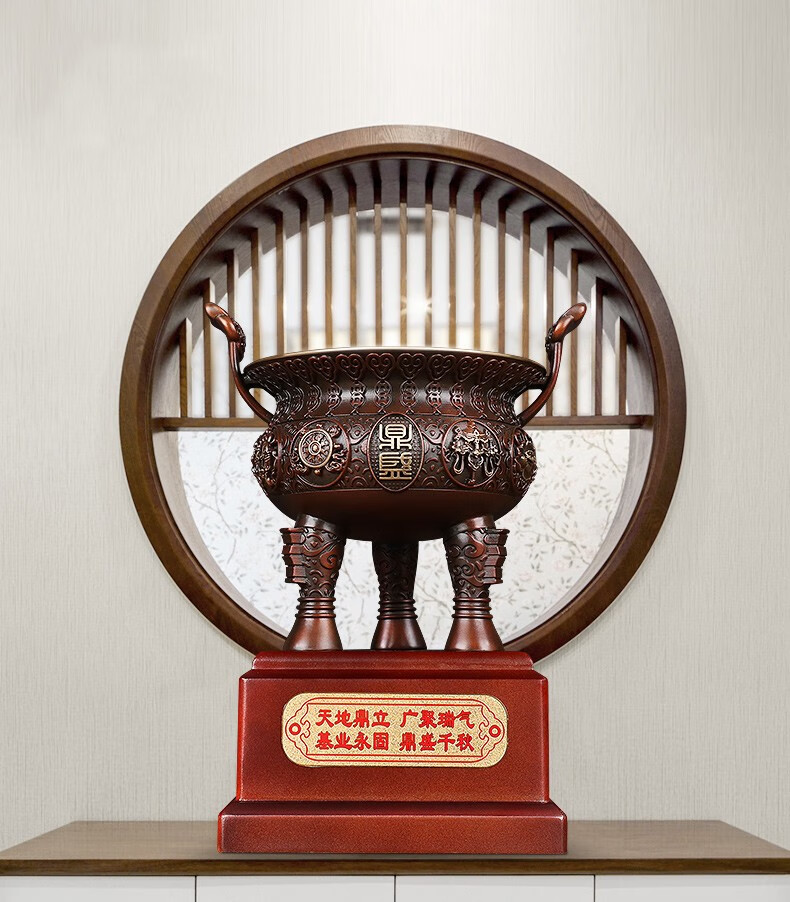 龙美佳铜鼎摆件全铜办公室商务礼品定制客厅家居公司开业乔迁送朋友