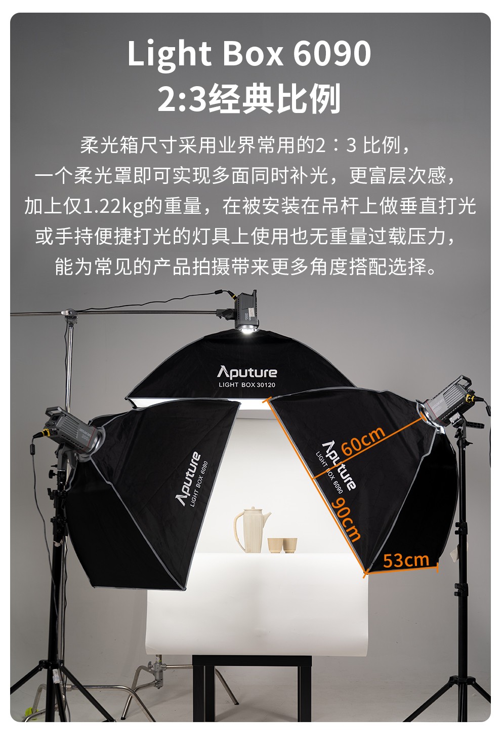 爱图仕（Aputure） 60X90方形30X120长条形柔光箱人像摄影视频直播主播用保荣卡口柔光罩 Light Box 6090【图片 价格 ...