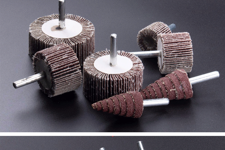 soumiety带柄百叶轮打磨头砂纸磨头抛光轮砂布轮千叶轮电磨头锥形磨头